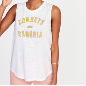 OLD NAVY Relaxed high-neck linen-blend tank